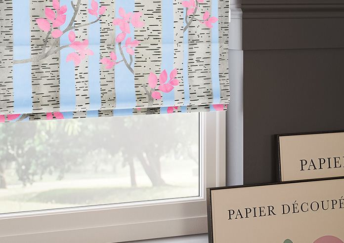 Birch Tree Velvet, Spring Pastels - Roman Blind - Image 5